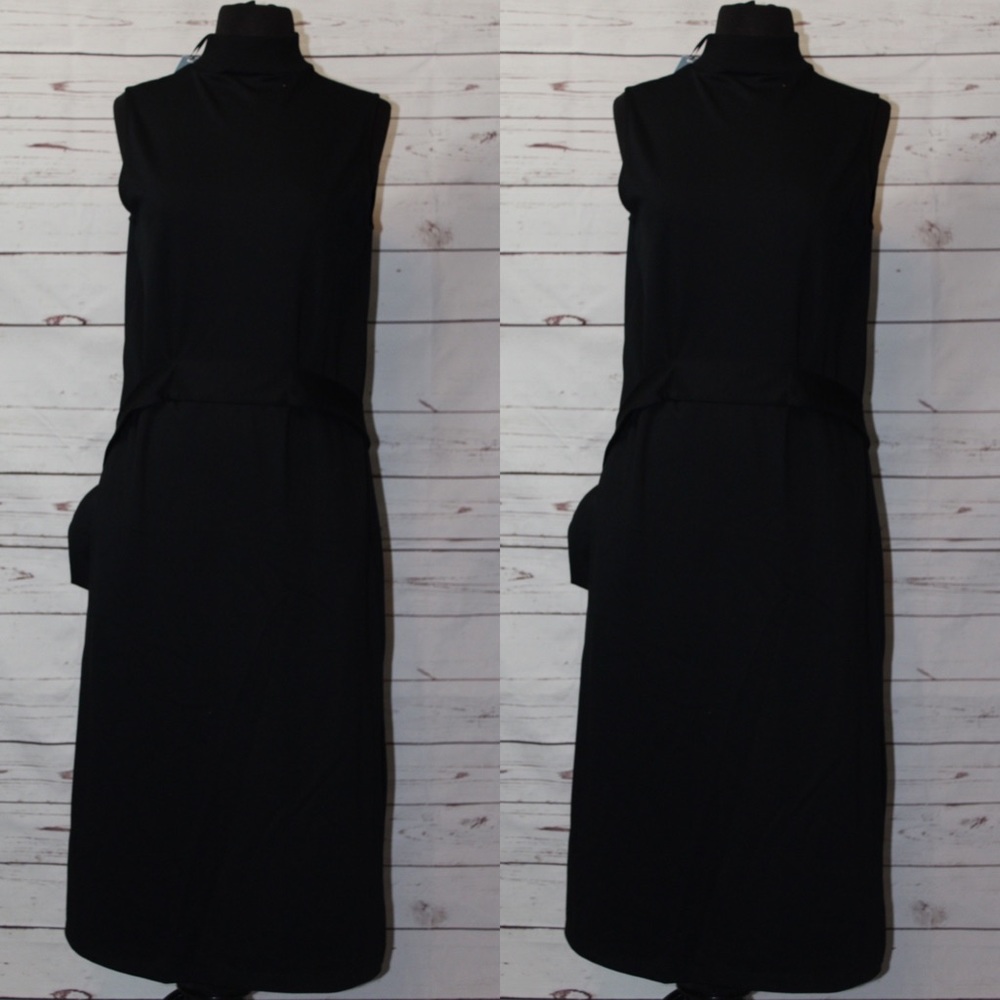 Prologue Mock Turtleneck Midi Dress Sleeveless